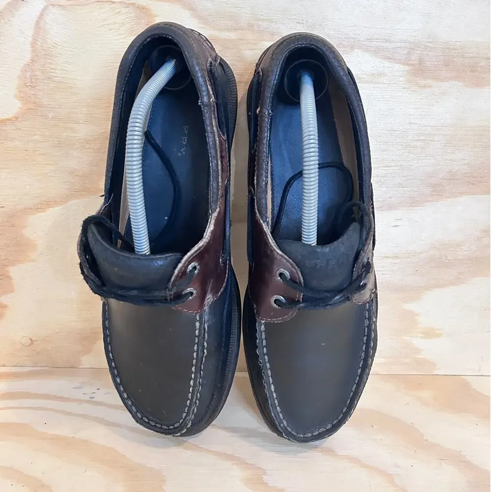 Sperry Top Sider -Lace Up Comfort -Boat Shoes -Brown/Black -Men's -10M -STS10380